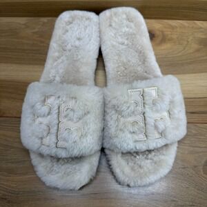 Tory Burch Shearling Slide Women's size 11
Natural Dolce De Leche Gold Double T
